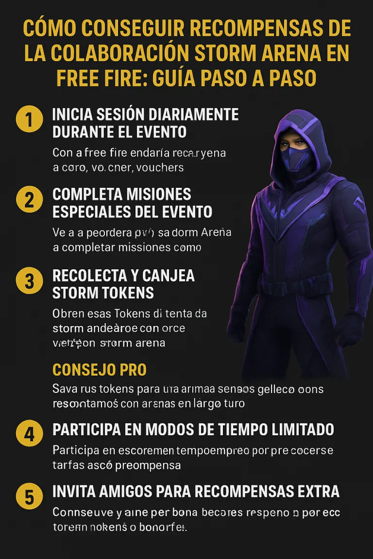 Guía de Recompensas Storm Arena Free Fire 2025